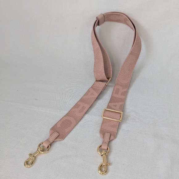 Marc Jacobs Accessories - Marc Jacobs Smoky Peach Adjustable Webbing Thin Logo Strap With Golden Hardware